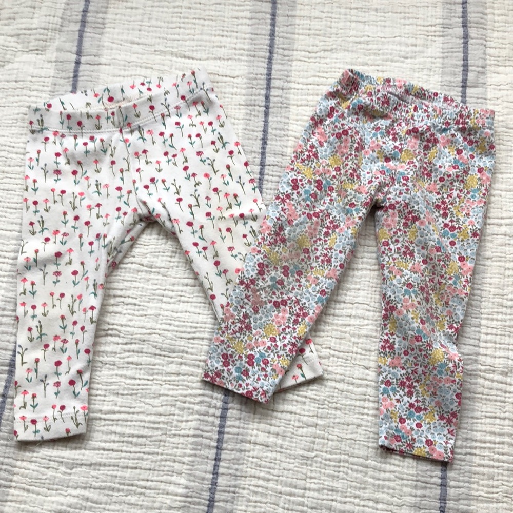 2x floral leggings (selling both together)